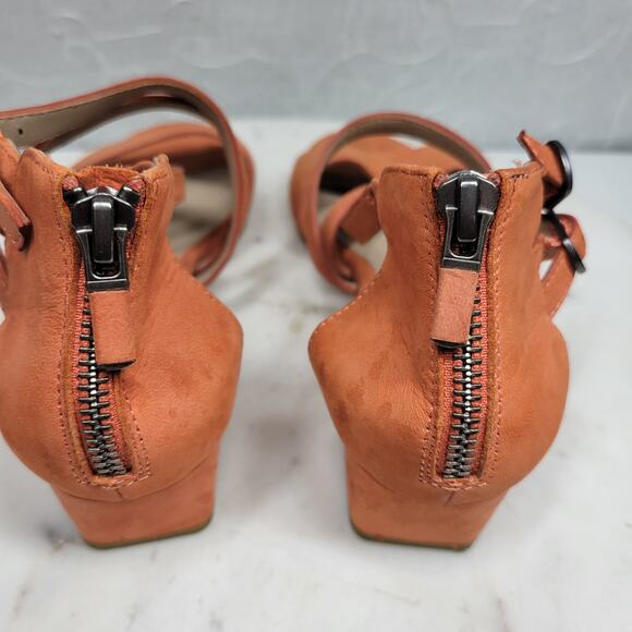 Eileen Fisher Kyra Sandals Womens 6 Nubuck Suede Square Block Heel Double Straps - Picture 12 of 16